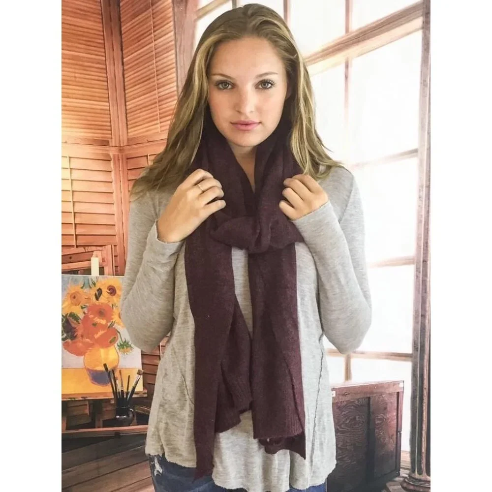 NWT Boutique Beige Cozy Long Knit Scarf - Picture 5 of 9